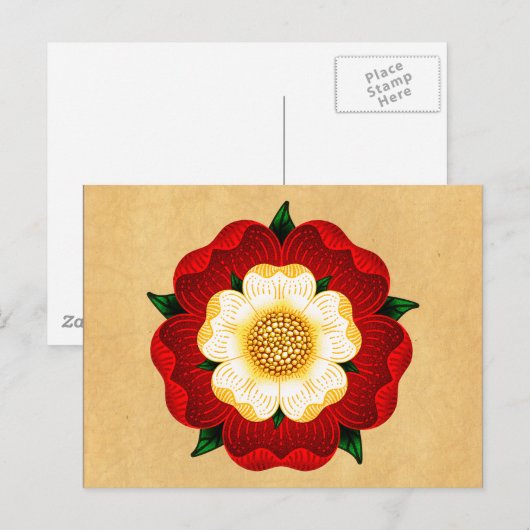 Tudor-Roos Briefkaart (Voorkant / Achterkant)