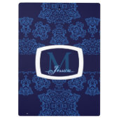 Tudor Roos Damask (Blue) (Monogram) Klembord (Achterkant)