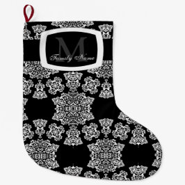 Tudor Roos Damask (White) (Monogram) Grote Kerstsok