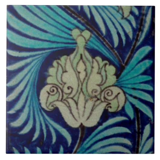  Tudor Roos door William De Morgan Tegeltje (Voorkant)