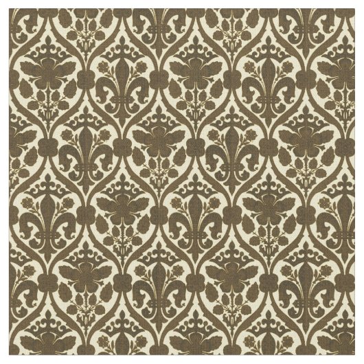  Tudor Roos & Fleur De-Lis Pattern Stof (Close Up)