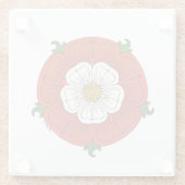 Tudor-Roos Glazen Onderzetter (Achterkant)