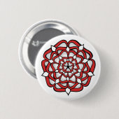 Tudor Roos Mandala Red Ronde Button 5,7 Cm (Voorkant /achterkant)