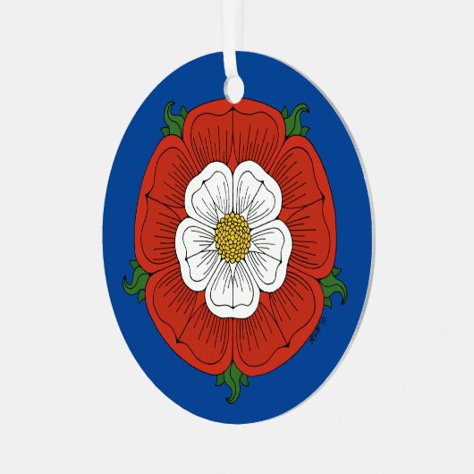 Tudor-Roos Metalen Ornament (Voorkant links)