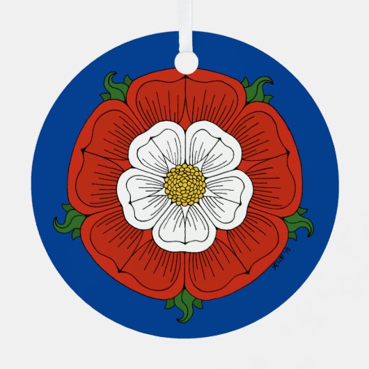 Tudor-Roos Metalen Ornament (Achterkant)