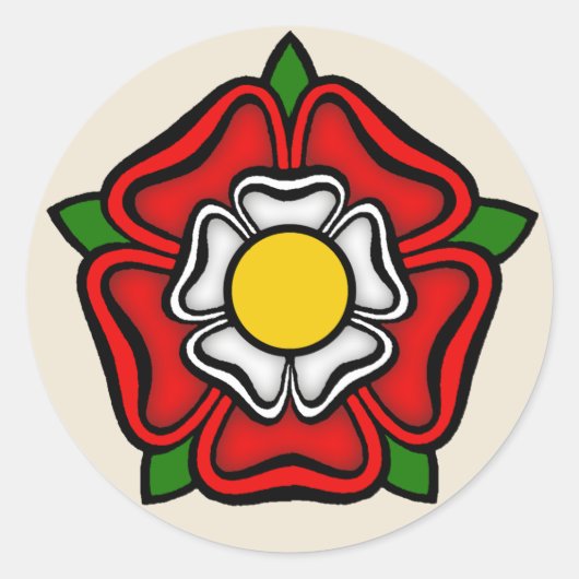 Tudor Roos of England, Emblem of Royalty Ronde Sticker (Voorkant)