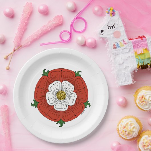 Tudor-Roos Papieren Bordje (Feest)