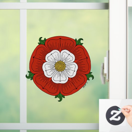 Tudor-Roos Raamsticker (Huis)