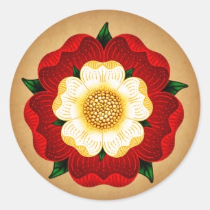 Tudor-Roos Ronde Sticker
