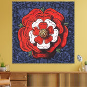 Tudor Roos Rood en Wit Canvas Afdruk (Insitu (Woonkamer))