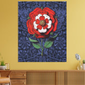Tudor Roos Rood en Wit Canvas Afdruk (Insitu (Woonkamer))