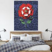 Tudor Roos Rood en Wit Canvas Afdruk (Insitu (Slaapkamer))