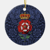 Tudor Roos Rood en Wit Keramisch Ornament (Voorkant)