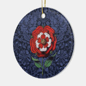 Tudor Roos Rood en Wit Keramisch Ornament (Links)