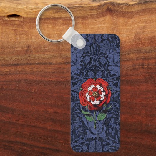 Tudor Roos Rood en Wit Sleutelhanger (Voorkant)