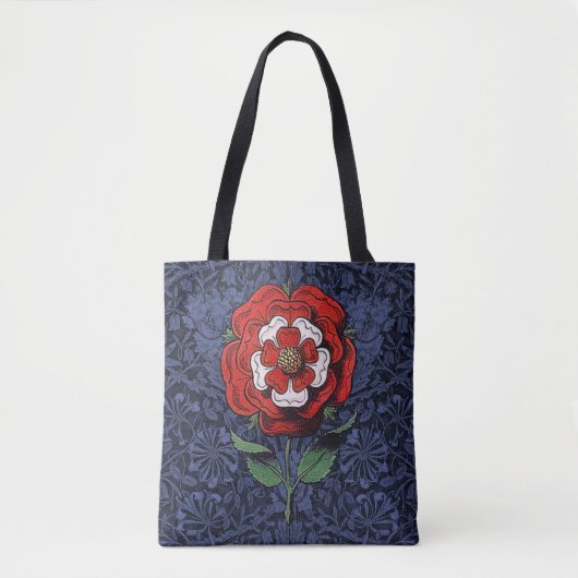 Tudor Roos Rood en Wit Tote Bag (Voorkant)