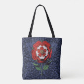 Tudor Roos Rood en Wit Tote Bag (Achterkant)