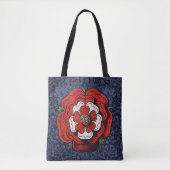 Tudor Roos Rood en Wit Tote Bag (Voorkant)