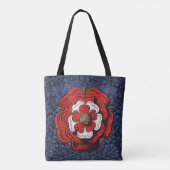 Tudor Roos Rood en Wit Tote Bag (Achterkant)