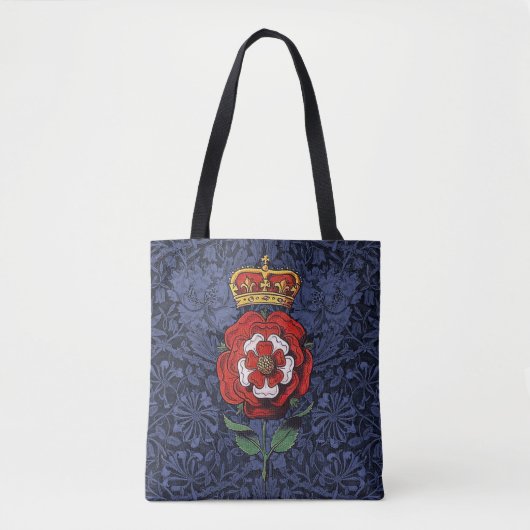 Tudor Roos Rood en Wit Tote Bag (Voorkant)