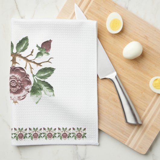 Tudor-Roos Theedoek (Quarter Fold)