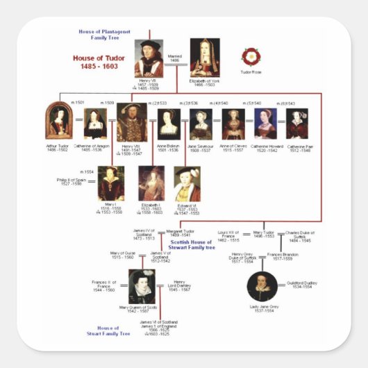 Tudors-Sticker Vierkante Sticker (Voorkant)