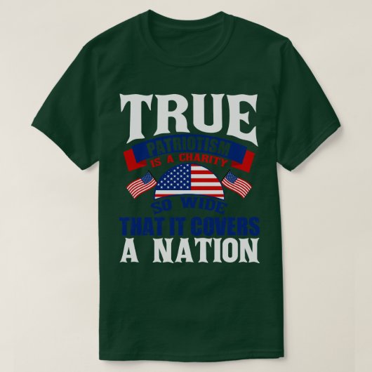 Tue Patriotism haat onrecht in eigen land T-shirt (Design voorkant)