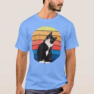 Tuedo kat cadeau retro kleuren voor dierenvrienden t-shirt