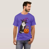 Tuedo Witch Cat Halloween Candy Basket for Men Wom T-shirt (Voorkant volledig)
