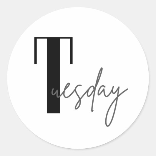 Tuesday Ronde Sticker (Voorkant)