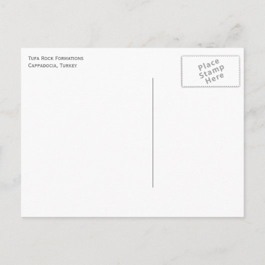Tufa Rock Formations, Cappadocia, Turkije Briefkaart (Achterkant)