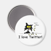 Tuff Kat houdt van Twitter Magneet (Voorkant / Achterkant)