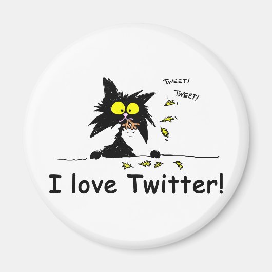 Tuff Kat houdt van Twitter Magneet (Voorkant)