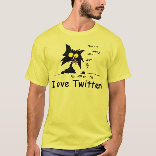 Tuff Kat houdt van Twitter T-shirt (Voorkant)