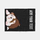 Tuff Pup Playful Bulldog Puppy Fleece Deken (Voorkant (Horizontaal))