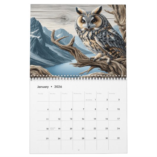 Tuffed Majesty Jaar met de Long-Eared Owl 20XX Kalender (Jan 2026)