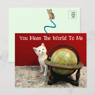 Tuffy McDuff Cat / Kitten Persoonlijke wereld Briefkaart