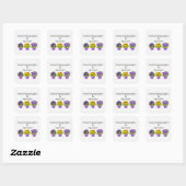 Tufte Viooltjes Tuinsticker Vierkante Sticker (Vel)