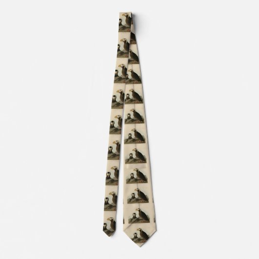 Tufted Auk (Puffin) - Amerikaanse vogels van Audub Stropdas (Achterkant)