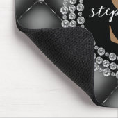 Tufted Black Diamonds Gold Monogram Elegant Luxury Muismat (Hoek)