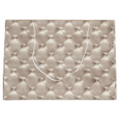 Tufted Leather Ivory Parly Metallic Glam Luxury Large Cadeautasje (Voorkant)