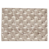 Tufted Leather Ivory Parly Metallic Glam Luxury Large Cadeautasje (Achterkant)