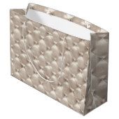 Tufted Leather Ivory Parly Metallic Glam Luxury Large Cadeautasje (Achterkant Gekanteld)