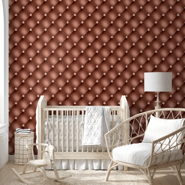 Tufted patroon terracotta geometrische diagonaal behang (Kinderen)