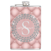Tufted Sparkly Diamonds Blush Pink Monogram  Heupfles (Voorkant)
