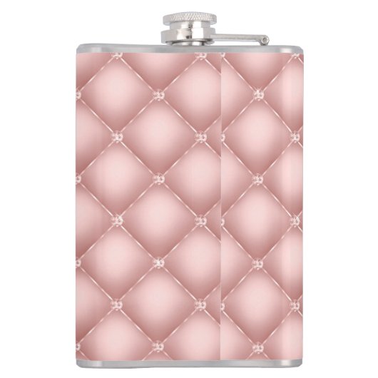 Tufted Sparkly Diamonds Blush Pink Monogram  Heupfles (Achterkant)