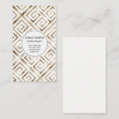 Tufted Stof Kussen / Goud Metallic Visitekaartje (Voorkant / Achterkant)