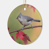 Tufted Titmice Keramisch Ornament (Links)