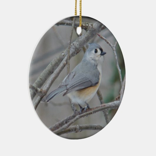 Tufted Titmouse (Baeolophus bicolor) Keramisch Ornament (Rechts)