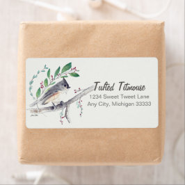 Tufted Titmouse Bird Art Etiket